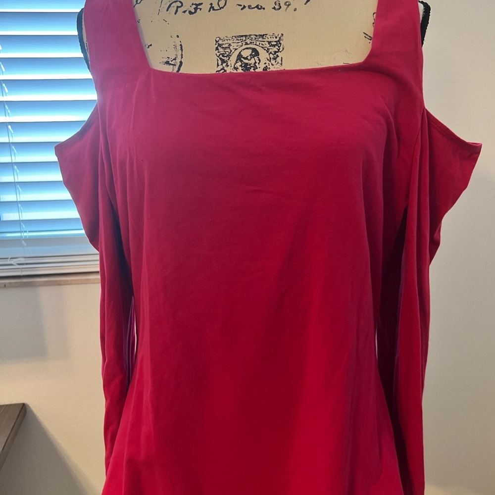 Boston Proper Long Sleeve Cold Shoulder Bra Top